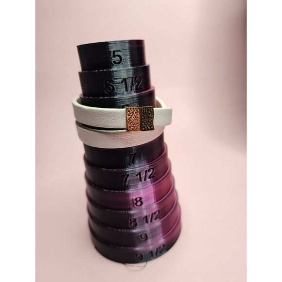 RUSTIC CUFF BRACELET WHITE LEATHER WRAP GOLD MAGNETIC CLOSURE RC WESTERN NEUTRAL - Picture 8 of 9